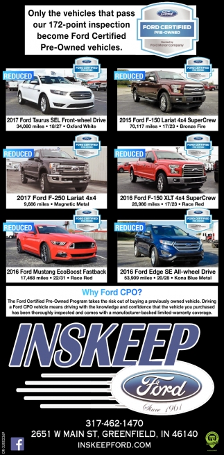 Ford Certified Pre Owned >> Ford Certified Pre Owned Inskeep Ford Greenfield In Ford Certified Pre Owned >> Ford Certified Pre Owned Inskeep Ford Greenfield In