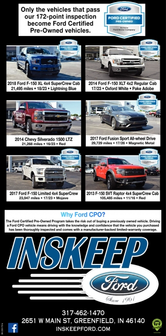 Ford Certified Pre Owned >> Ford Certified Pre Owned Inskeep Ford Greenfield In Ford Certified Pre Owned >> Ford Certified Pre Owned Inskeep Ford Greenfield In