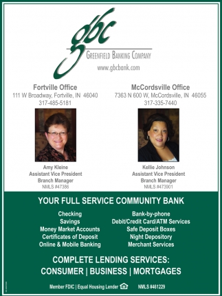 Your Full Service Community Bank Greenfield Banking Company