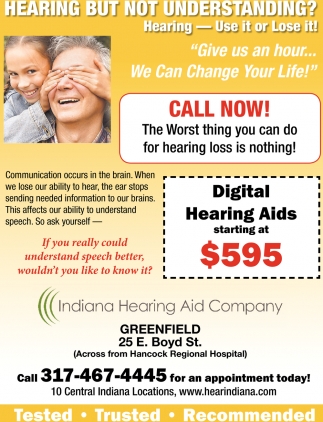 Hearing But Not Understanding?, Indiana Hearing Aid Company, Greenfield, IN